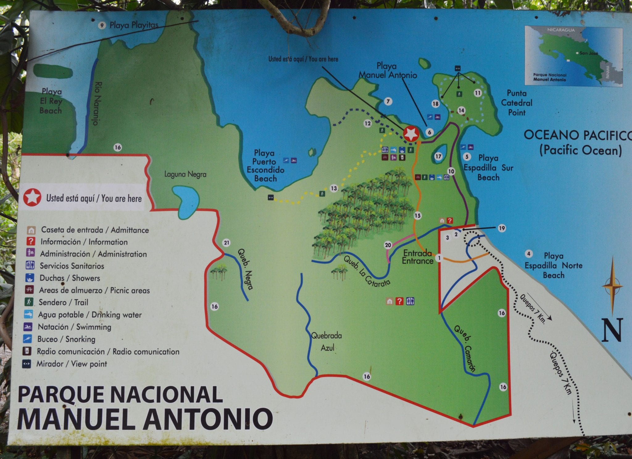 Manuel Antonio map Costa Rica
