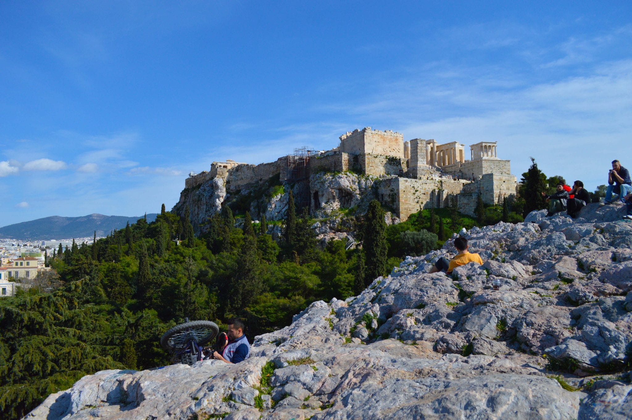 Uitzicht op akropolis vanaf Areopagus Heuvel