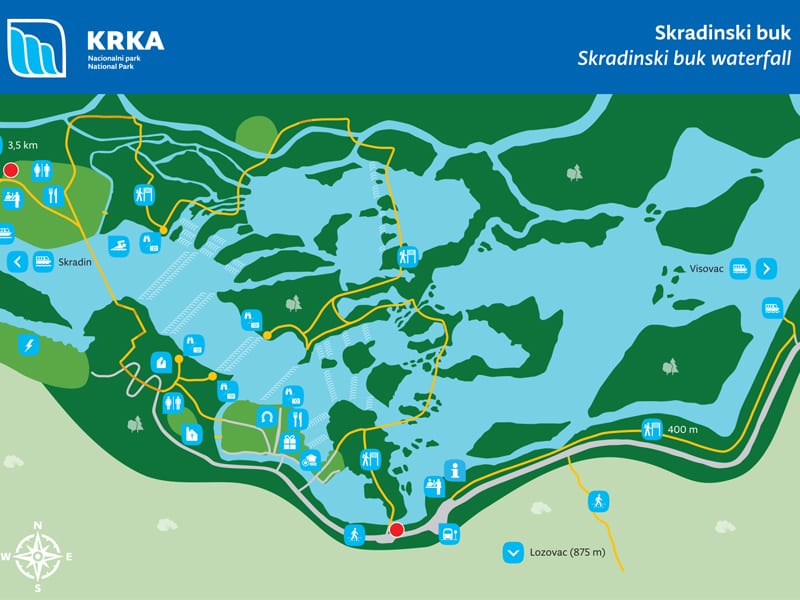 krka national park map