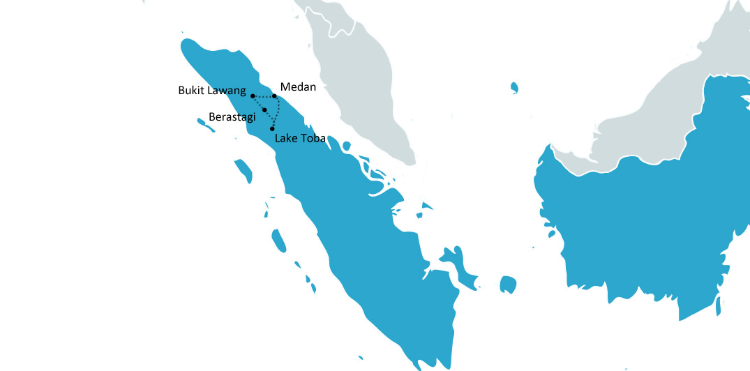 Reisroute noord-sumatra indonesie