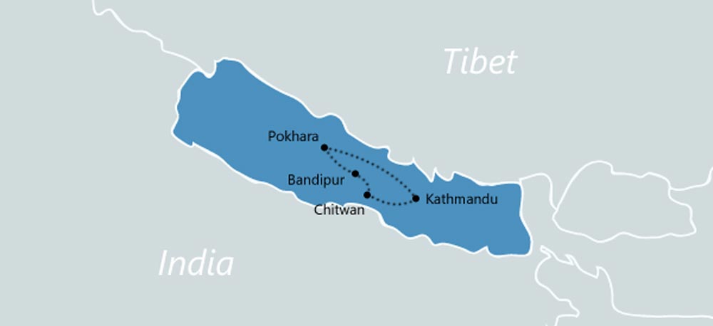 Reisroute-Nepal