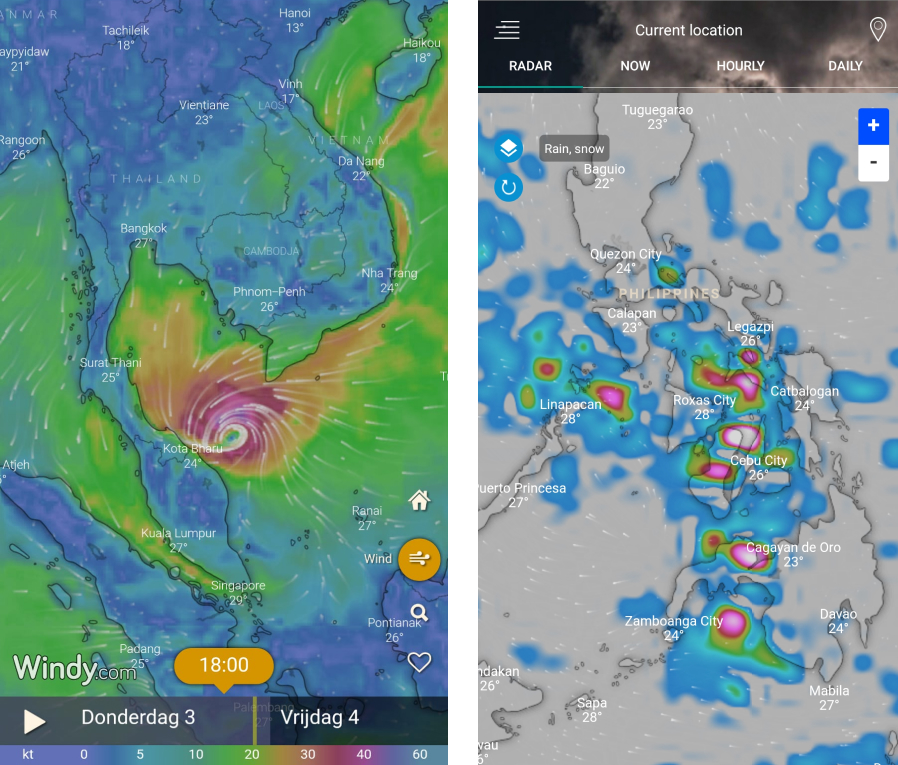 Screenshot Windy en Weather Radar app